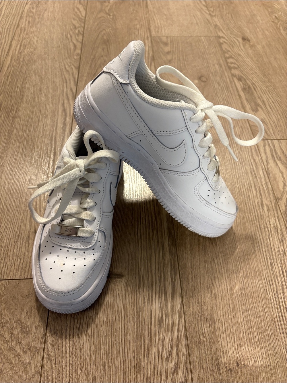 Nike Air Force 1 Kids White Athletic Sneakers - Classic Lace-Up Style